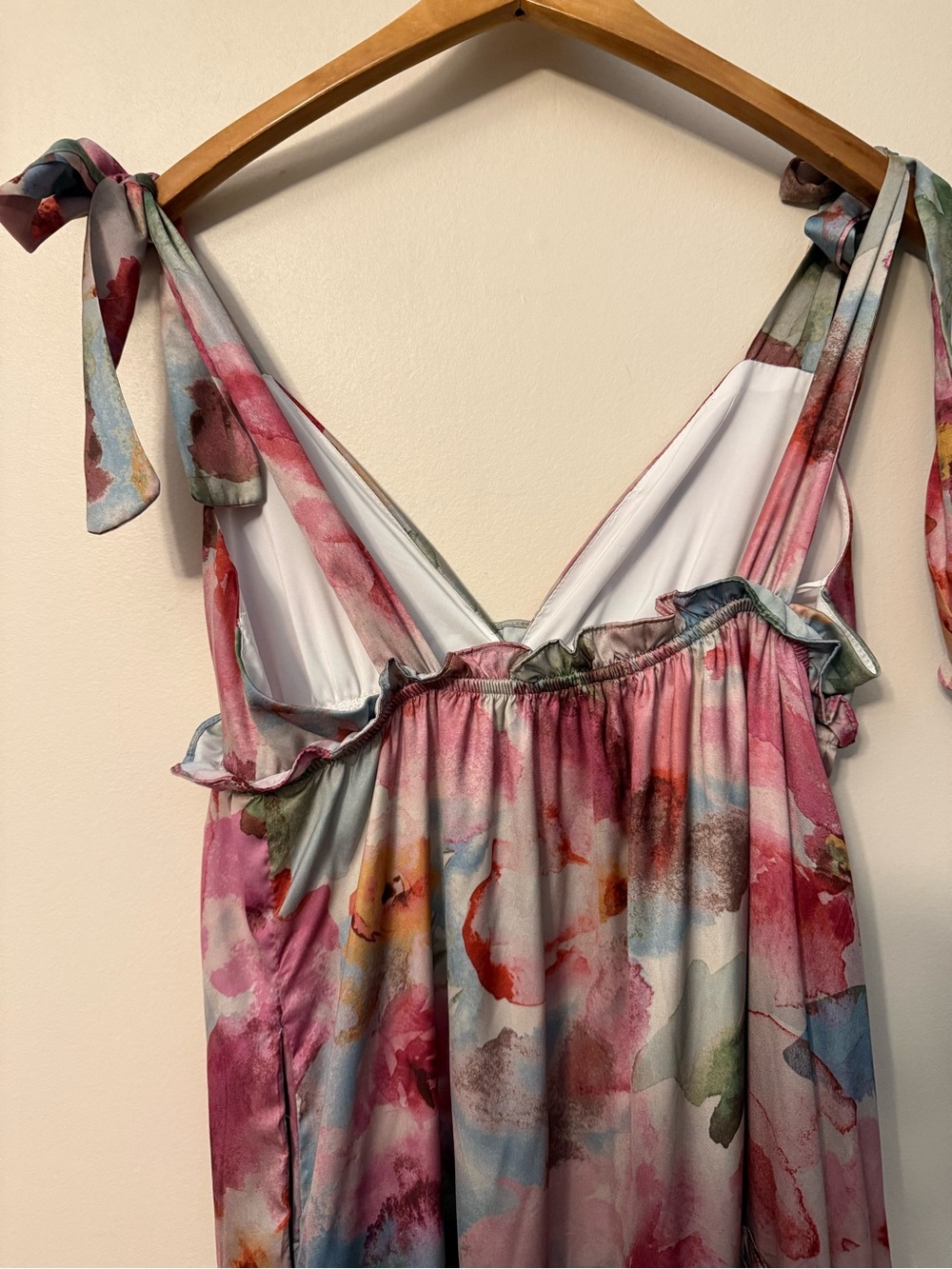 Vici Pink Multi Floral Tie-Shoulder Maxi Dress - Picture 5 of 5